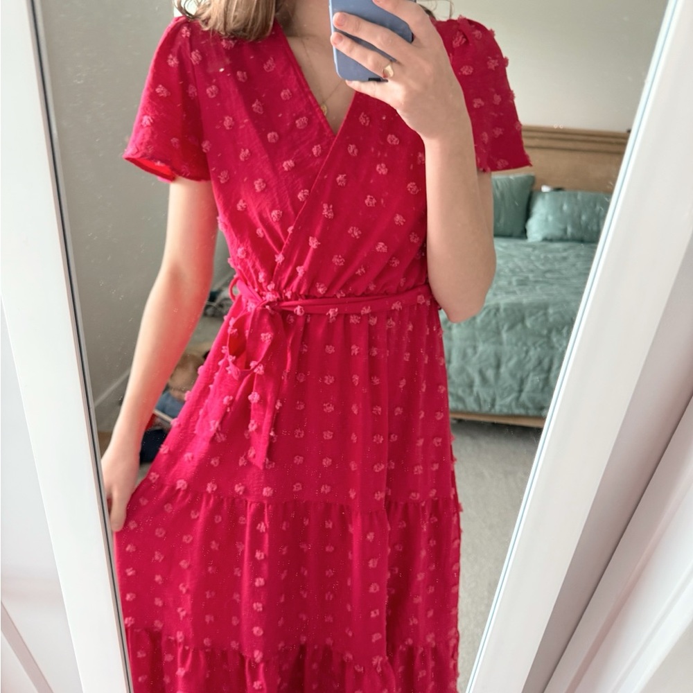Bright Pink Wrap Dress